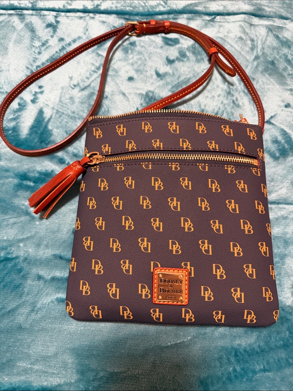 Dooney & Bourke Navy Crossbody with Tan Accents